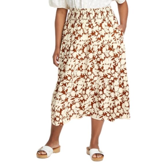 NWT Women's High-Rise Tiered MIDI a-Line Skirt - Universal Thread - 4X - Picture 7 of 7